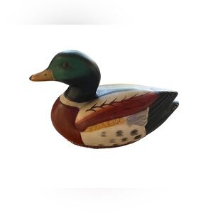 VTG Jasco Ceramic Duck Lint Remover Brush MallardFigurine Decoy 5 x 3.5 In
